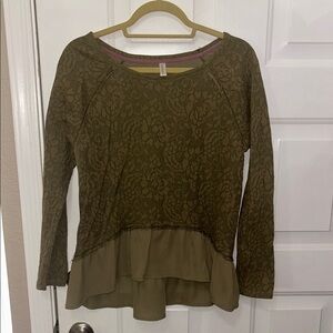 Olive Lace Top Peplum Top